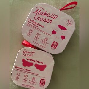 New in box MakeUp Eraser Cooling Clouds Pink face and eye Patches bundle